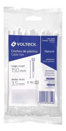 Volteck Plastic Cable Ties 40lbs 6”  50Pcs 