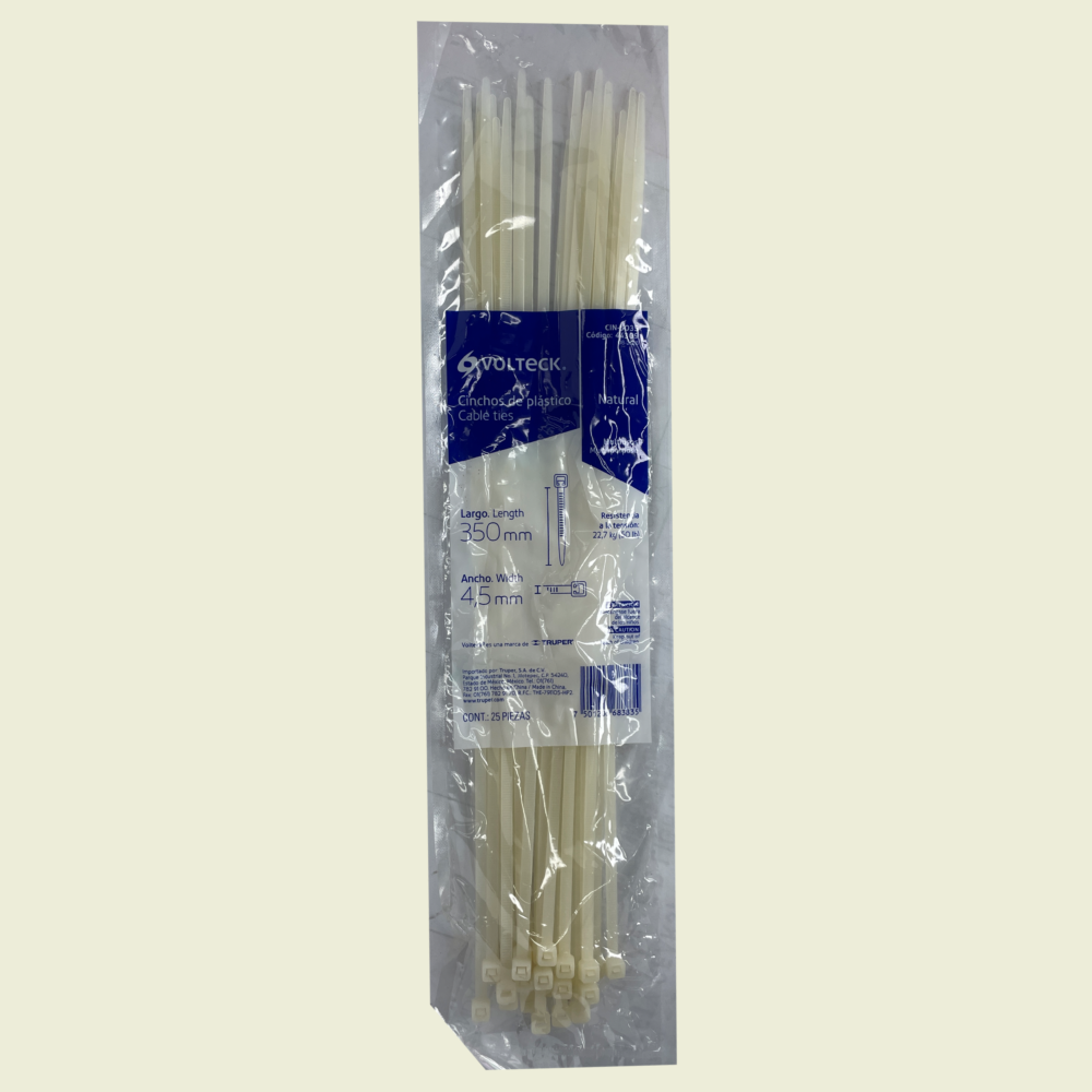 Volteck Plastic Cable Ties  11” 50Pcs - Natural  