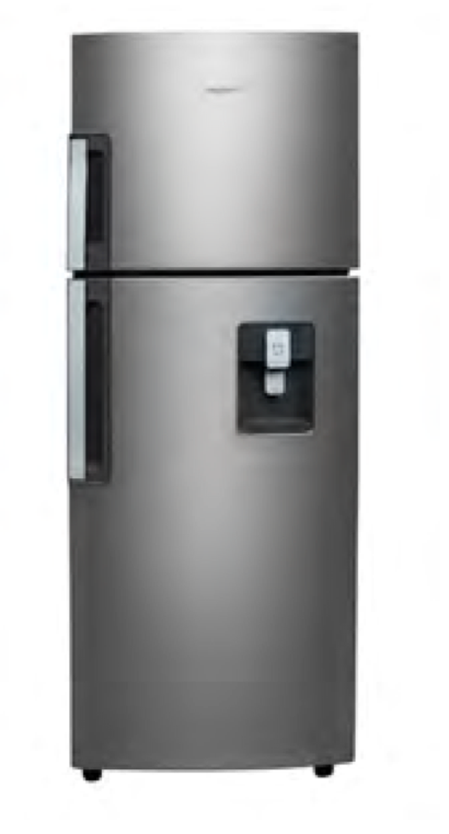 Whirlpool Top/Bottom Mount Fridge W/ Dispenser, Frost Free, Tropicalized - Silver 11cft