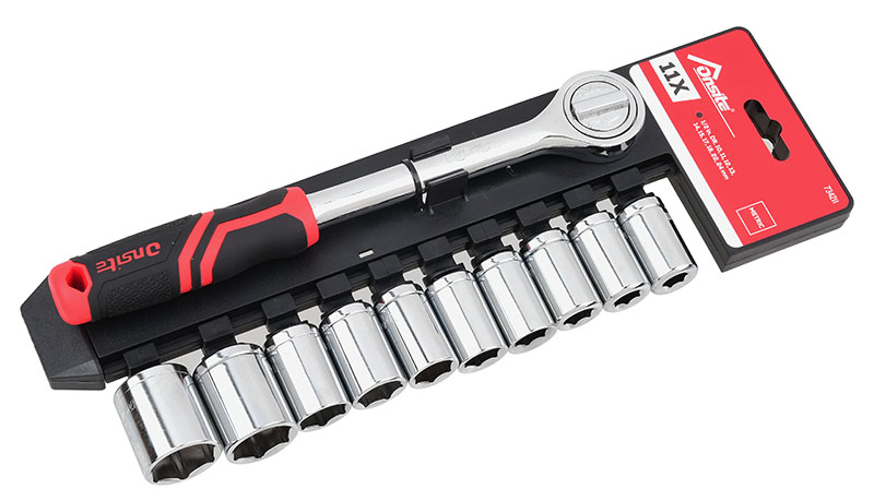 Socket Set 1/2" DR. 11Pc: 10, 11, 12, 13, 14, 15, 17, 18, 22, 24mm