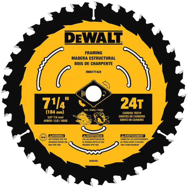 Saw Blade Replace For #12512690, 24T 7 1/4"