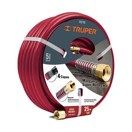 Truper  Garden Hose 4ply  - Red 5/8” x 65’