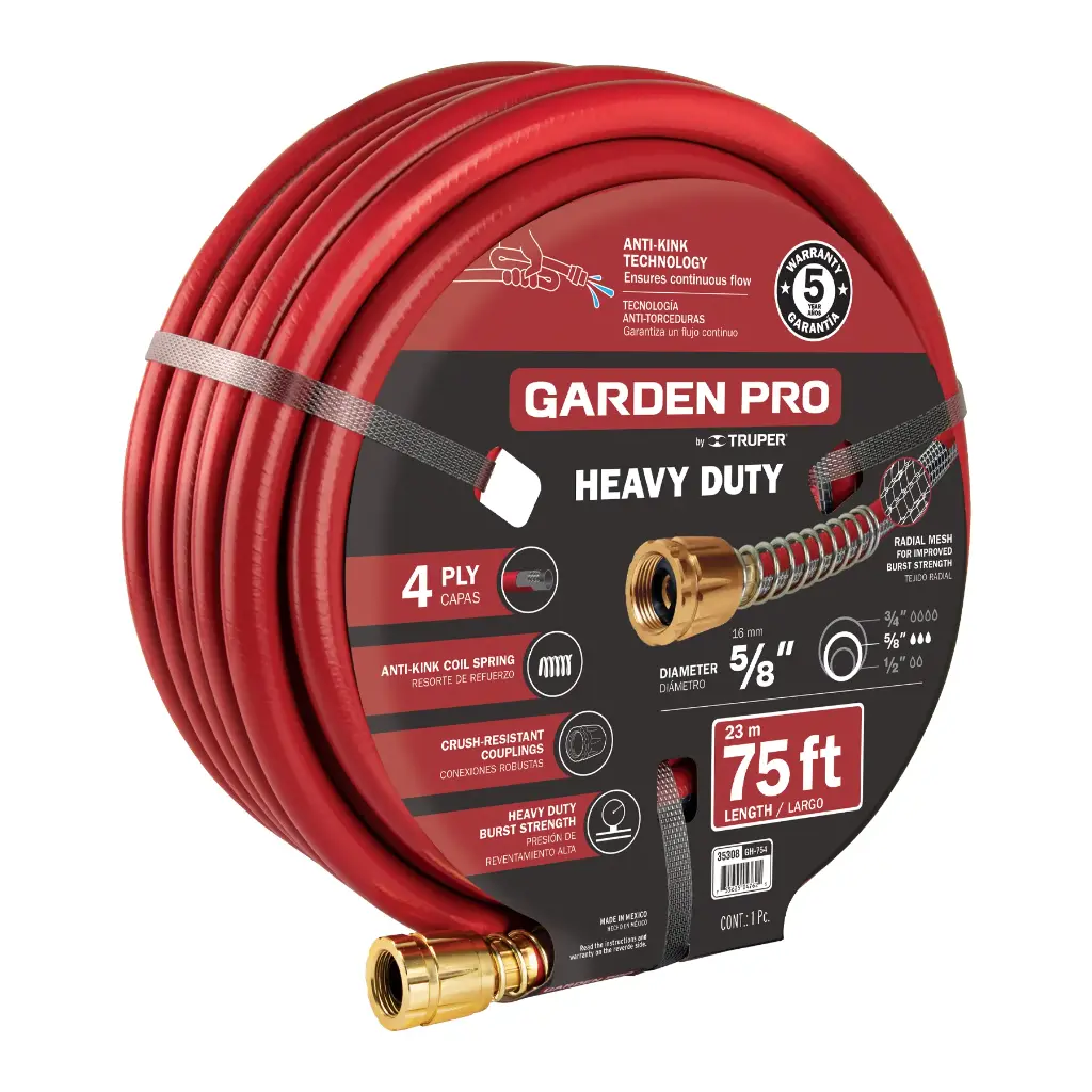 Truper  Garden Hose 4ply 5/8" x 75' - Red