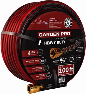 Truper  Garden Hose - Red 4 ply 100ft X 5/8”