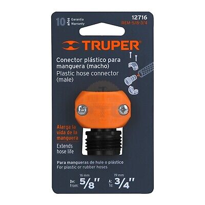 Truper  Hose Connect Plastic Male 5/8”- 3/4”