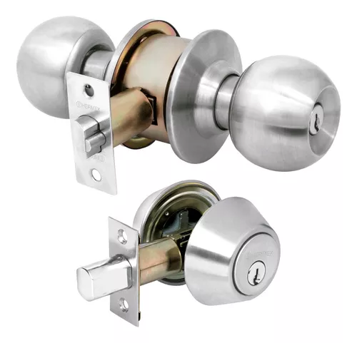 Hermex  Double Knob & Deadbolt - Chrome 