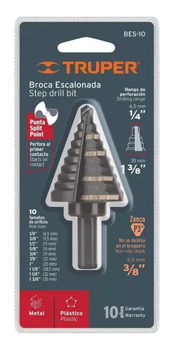 Truper 10 Step Drill Bit Black Oxide