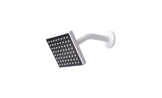 Griven Square Shower Head - White 4"