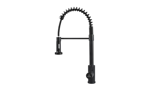 Griven Extendable Single-Level Kitchen Sink Faucet - Matt Black Stainless Steel 