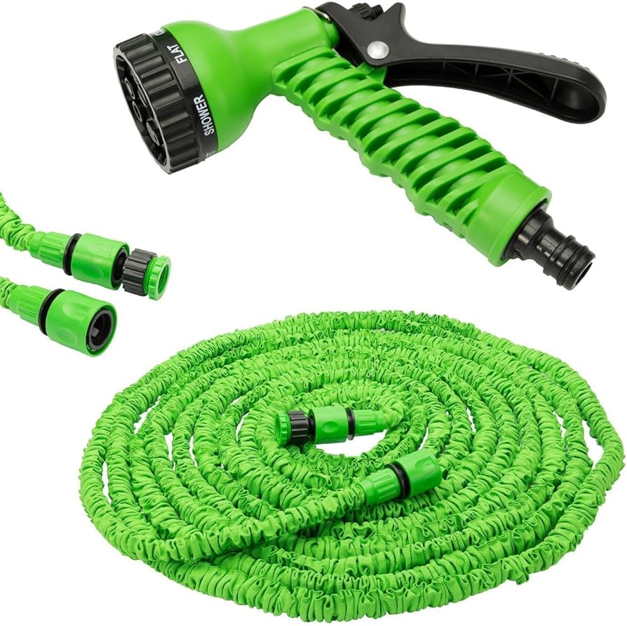 G Work Expandable Garden Hose W/ 7 Spray Gun Functions 33' - 100'