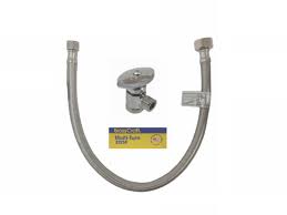 Angle Valve W/ Aqua Flex Hose 3/8" x 1/2" x 16" - Brass Craft