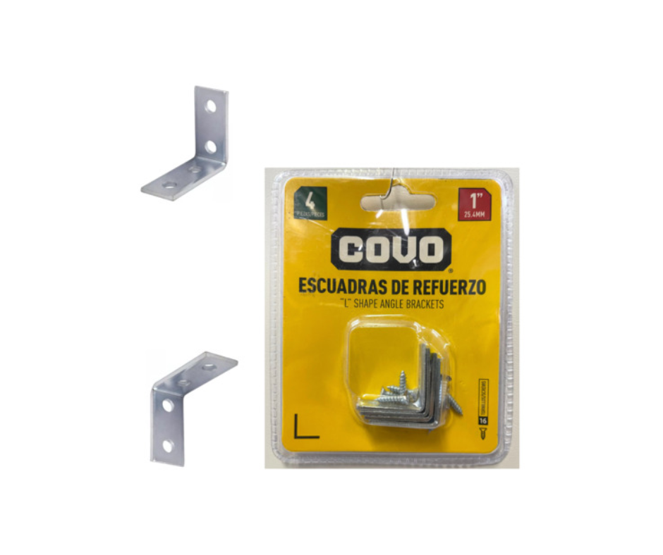 Covo L Shape Corner Brackets 1" 4Pcs