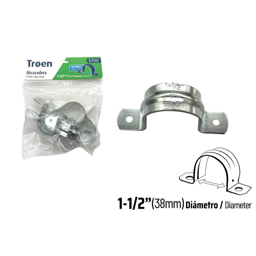 Troen Metal Pipe Clamp 1 1/2"