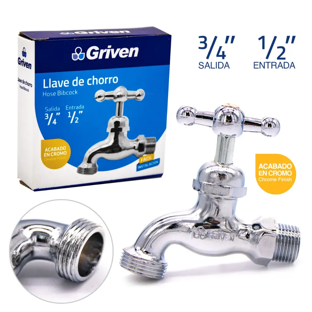 Griven Metal Jet Key Faucet - Chrome Finish