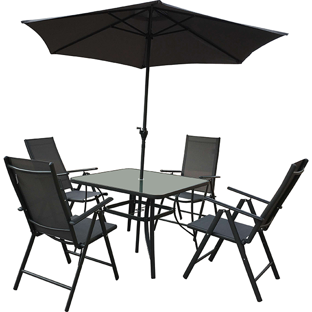 Home Accents Dining Patio Set W/ Umbrella 6Pcs