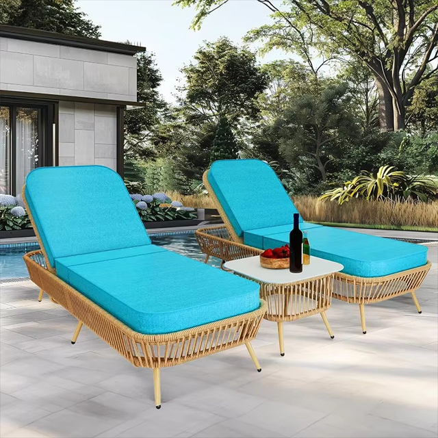 Brayhan Woven Metal Lounge Patio Set 3Pcs