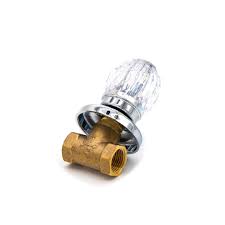 Griven Shower Individual Key Short Neck Valve- Brass/Diamond