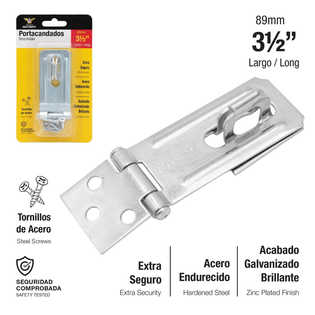 Zinc Plated Black Hasp & Staple 3 1/2"