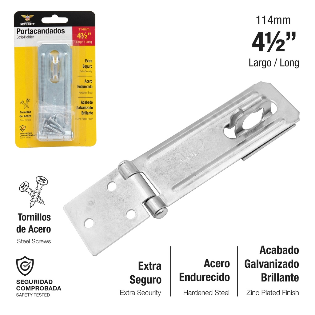 Zinc Plated Black Hasp & Staple 4 1/2"