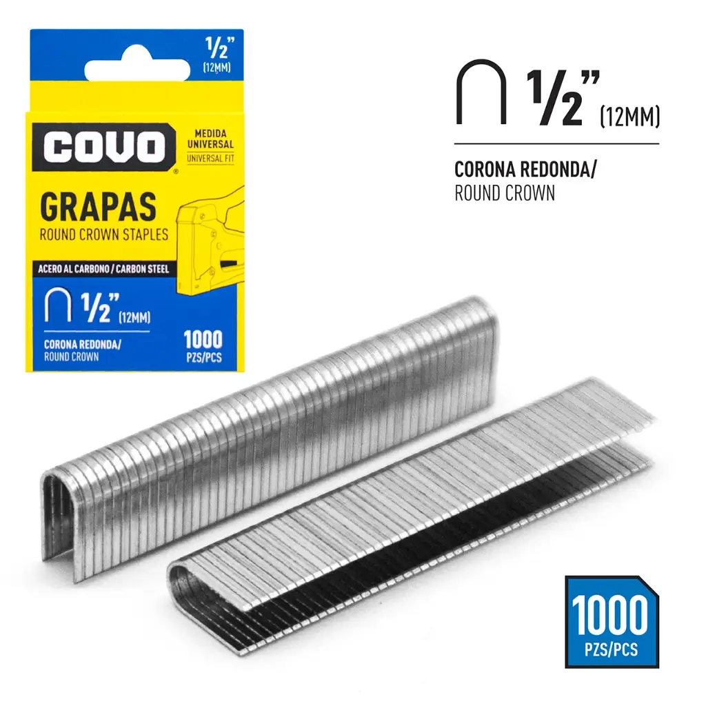 Covo Round Crown Staples 1/2″ (12mm) 