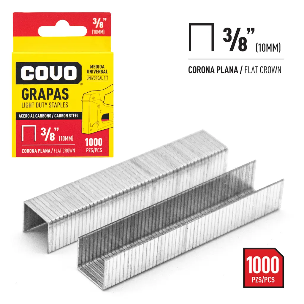 Covo Flat Crown Staples 3/8″ (10mm)