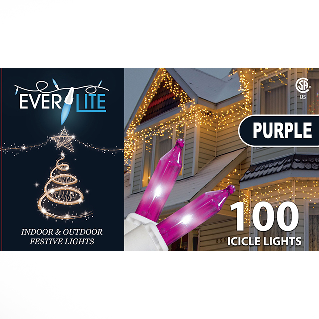 Icicle String Lights 100Ct - Purple 