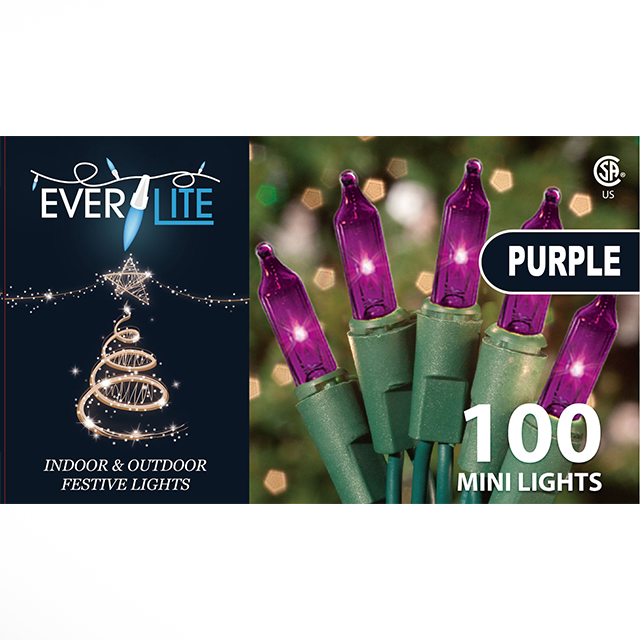 Mini String Lights 100Ct - Purple 