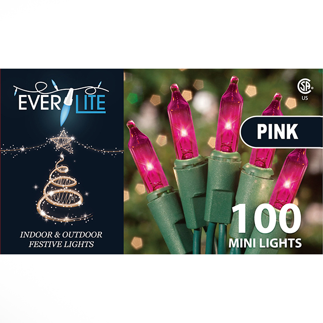 Mini String Lights 100Ct - Pink 