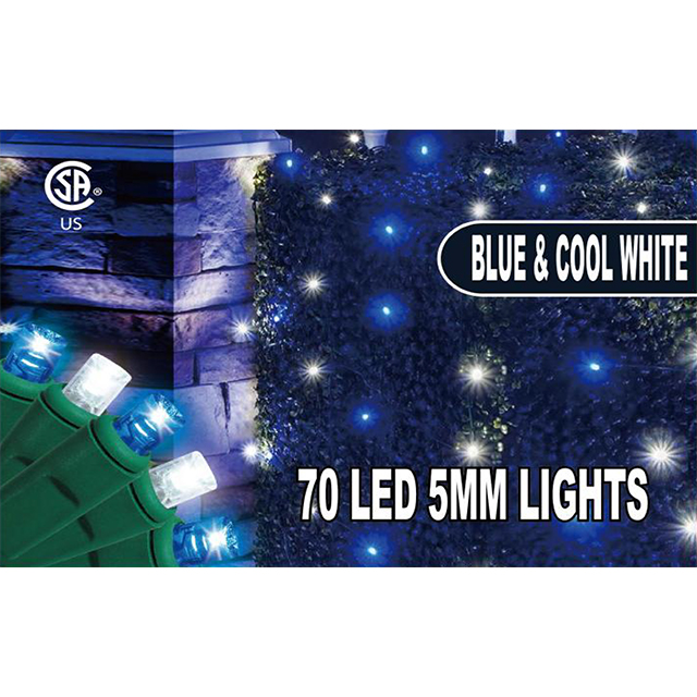 LED Lights 70Ct 5mm - Blue & Cool White