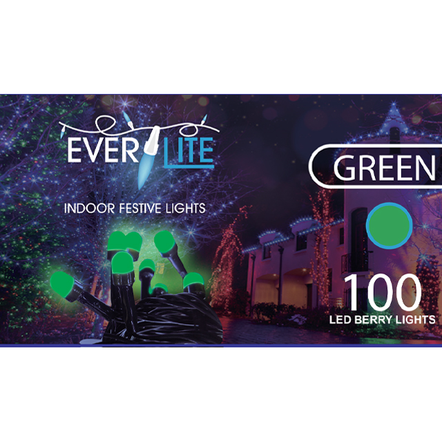 LED Berry Lights 100Ct - Green