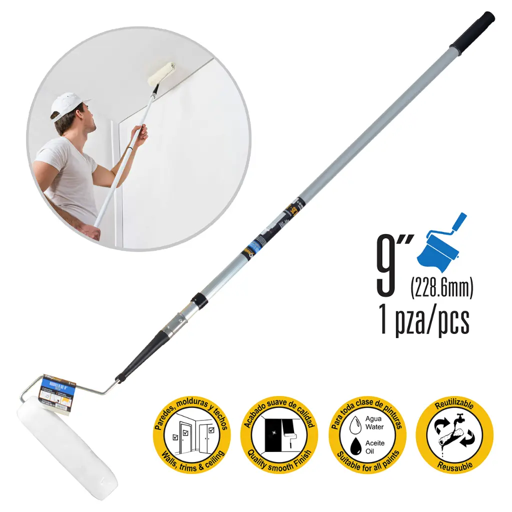 Pro Paint Telescopic Paint Roller Handle W/ Sleeve 9"