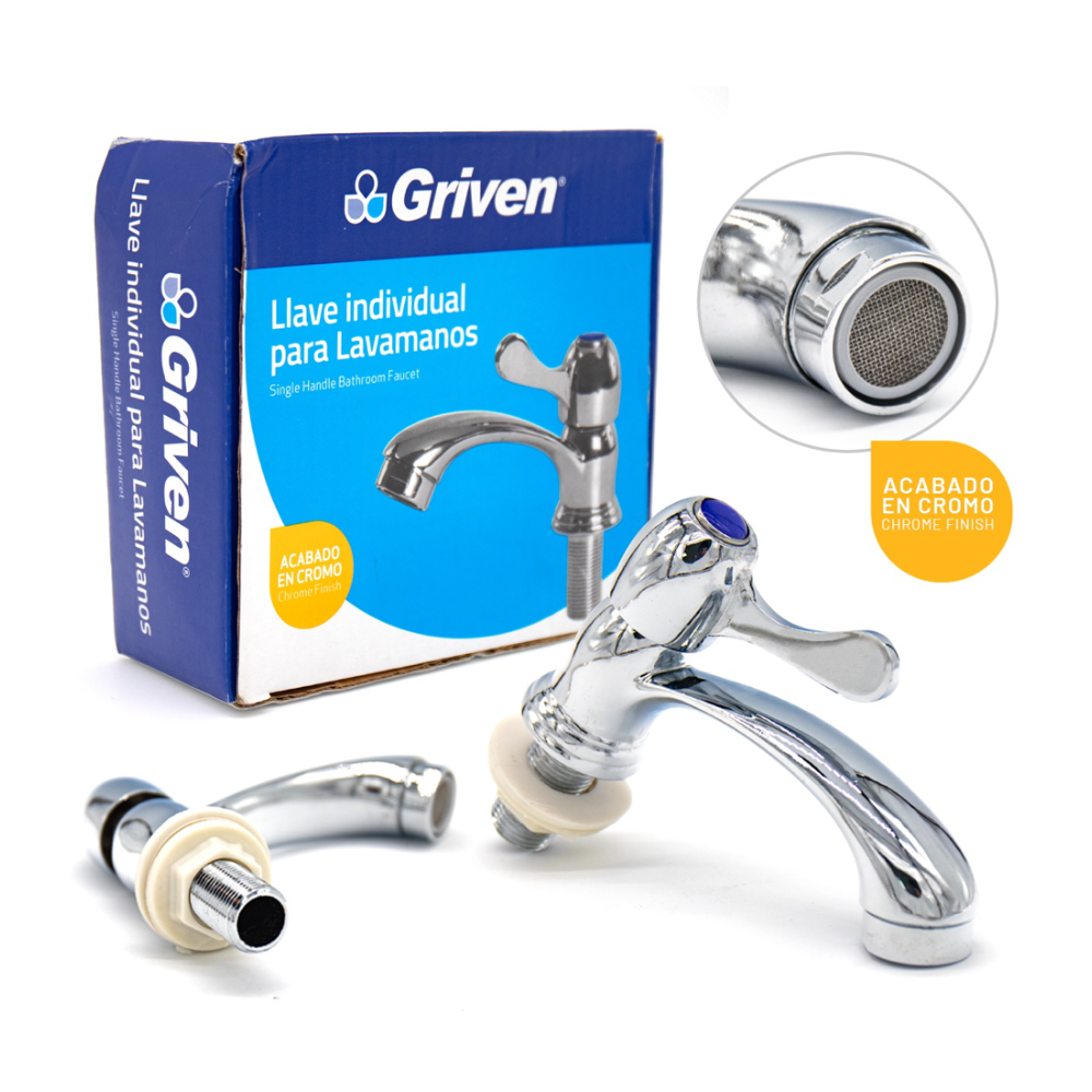 Griven Single Handle Bathroom Faucet - Chrome Finish