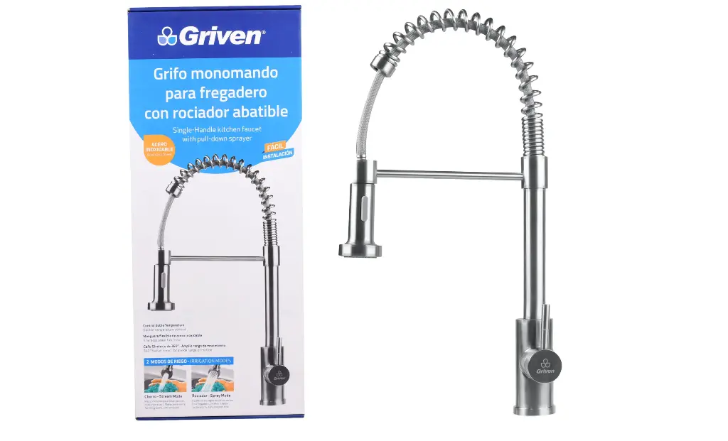 Griven Single Handle Kitchen Faucet W/ Pull Down Sprayer - Stainless Steel