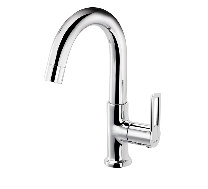 CERA  Topaz Pillar Cock Tap W/ Swan Neck Spout Right & Aerator