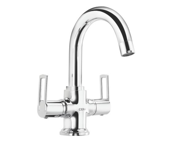 CERA  Topaz Central Hole Basin Mixer W/ Braided Connection Pipe (W/O Pop-Up) 18"