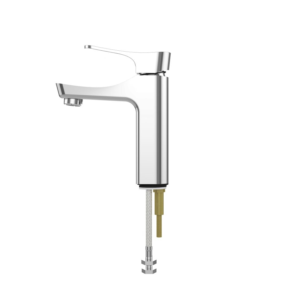 CERA  Perla Single Lever Basin Mixer W/ Braided Connection Pipe (W/O Popup) 18"