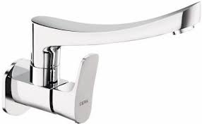 CERA  Perla Wall Mounted Sink Cock Tap W/ Long Swivel Spout And Wall Flange 8"