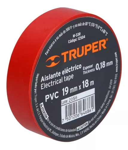 Truper  Electrical Tape - Red 18m