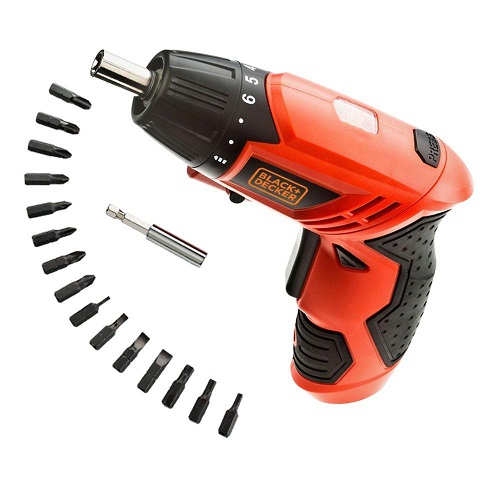 Black+Decker  Cordless Screwdriver W/ 15 Bits 4.8V