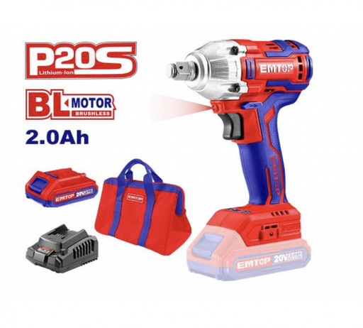 Emtop  Cordless Impact Wrench 20V 1/2” 