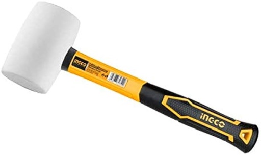 Ingco Industrial Rubber Hammer W/ Fiberglass Handle 16 oz 