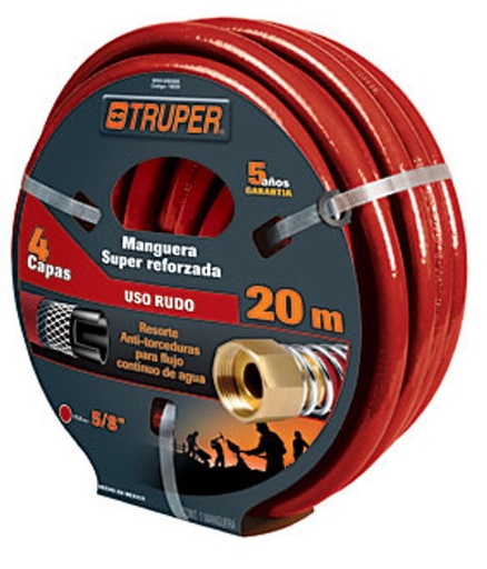 Truper  Garden Hose 4ply 5/8” x 98’ - Red