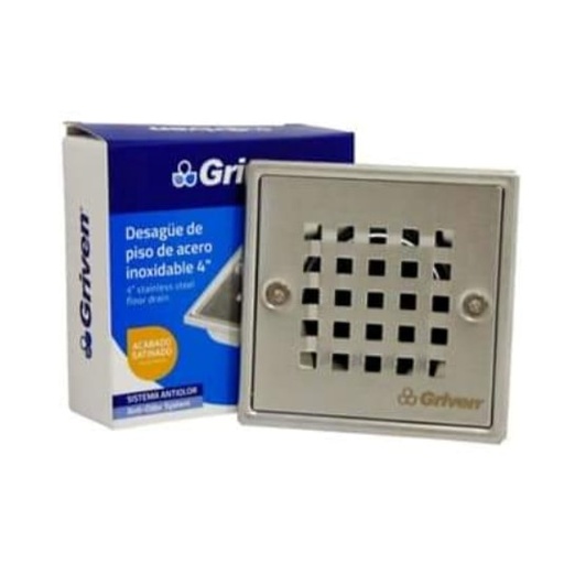 Griven Square Floor Drain - Stainless Steel 4"