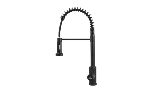 Griven Extendable Single-Level Kitchen Sink Faucet - Matt Black Stainless Steel 