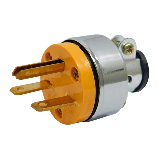 Troen Metal 3 Pin Plug W/ Ground 15Amp