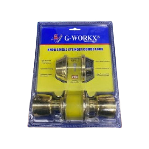 G Workx Double Cylinder Knob Lock Combo - Antique Brass