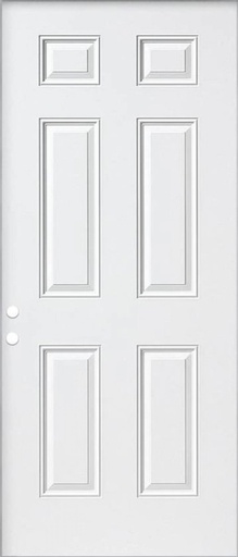 6 Panel Steel Door 32" x 80" - White