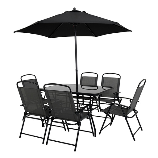 Home Accents Dining Patio Set W/ Umbrella 8Pcs