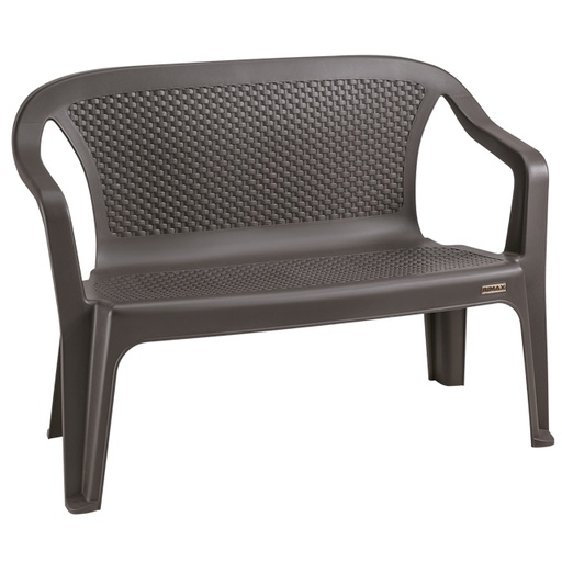 Rimax Resin Outdoor Wicker Double Seat 44" L - Brown