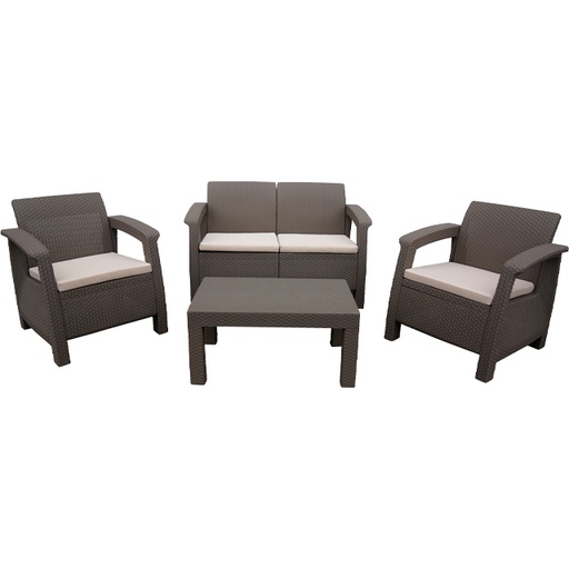 Coastline Paria Outdoor Patio Set 4Pcs - Grey